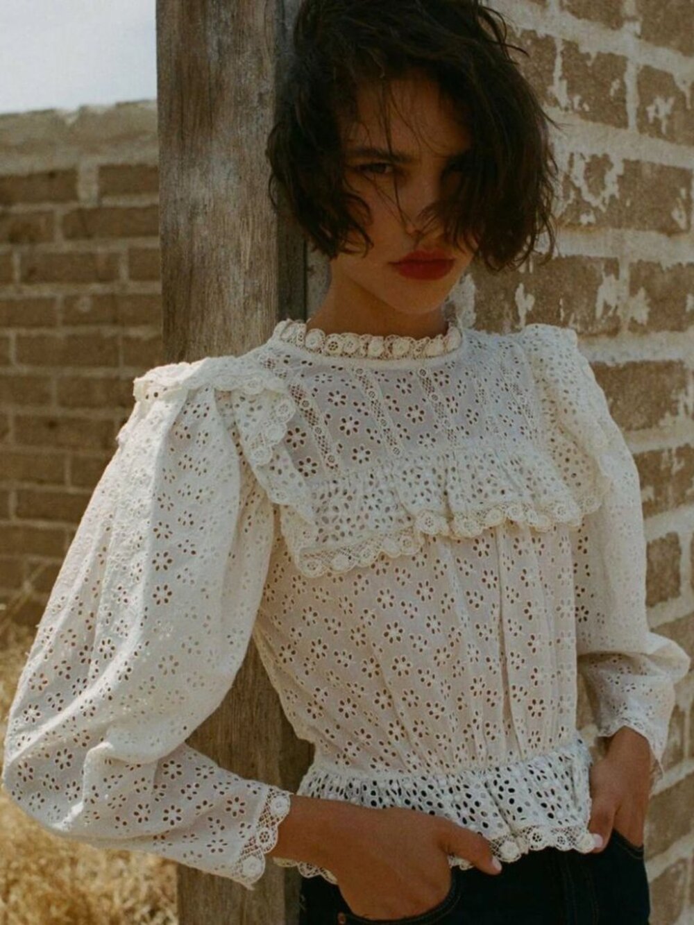 DÔEN Floryn Top in Magnolia - Size Small